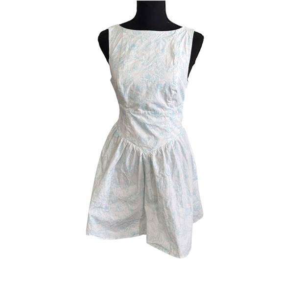 wild fable Dresses & Skirts - Wild Fable Womens Cottagecore Blue Floral Open Tie Back Mini Dress S Coquette